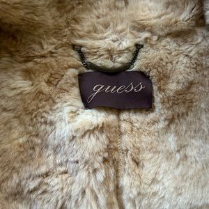 GUESS Women's Coat/Jacket Suede Leather Faux Fur Insulated